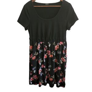 ‎Torrid Floral Skull  Babydoll Skater Dress Size 1X